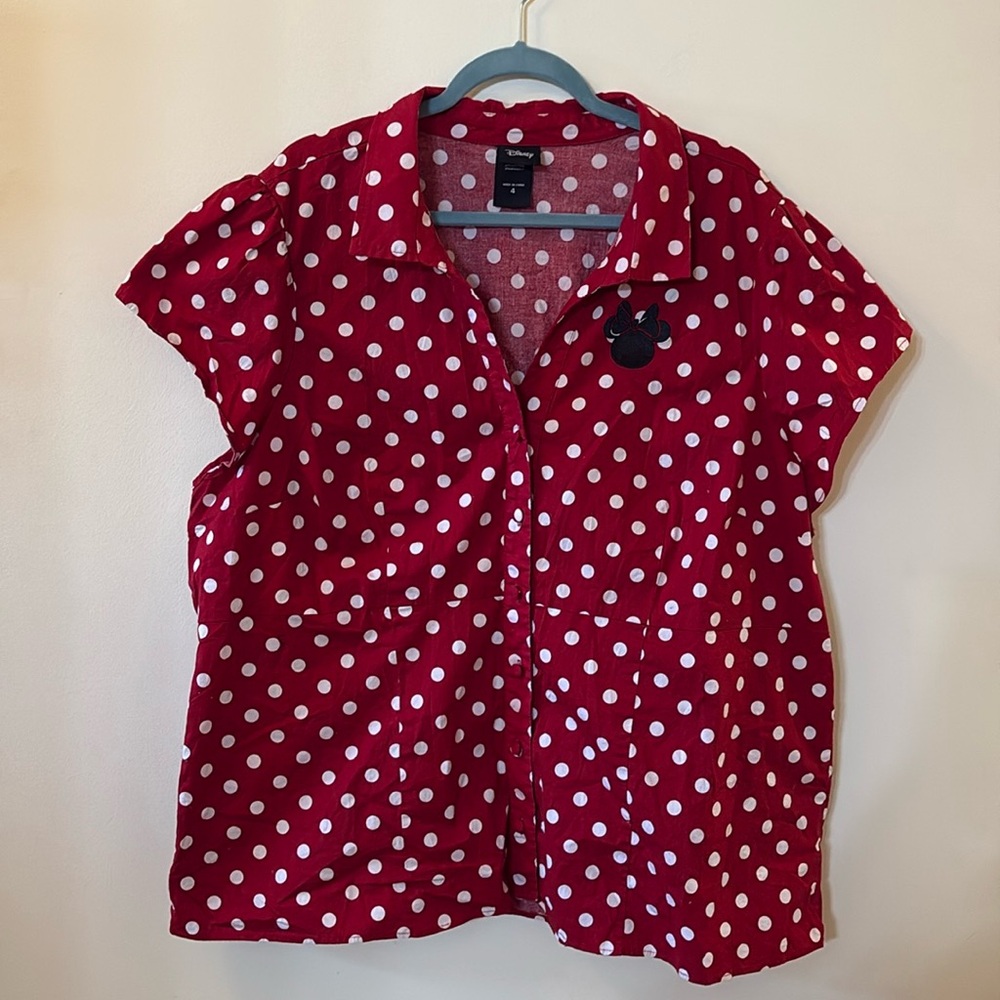 torrid Red Polka Dot Button Down Shirt